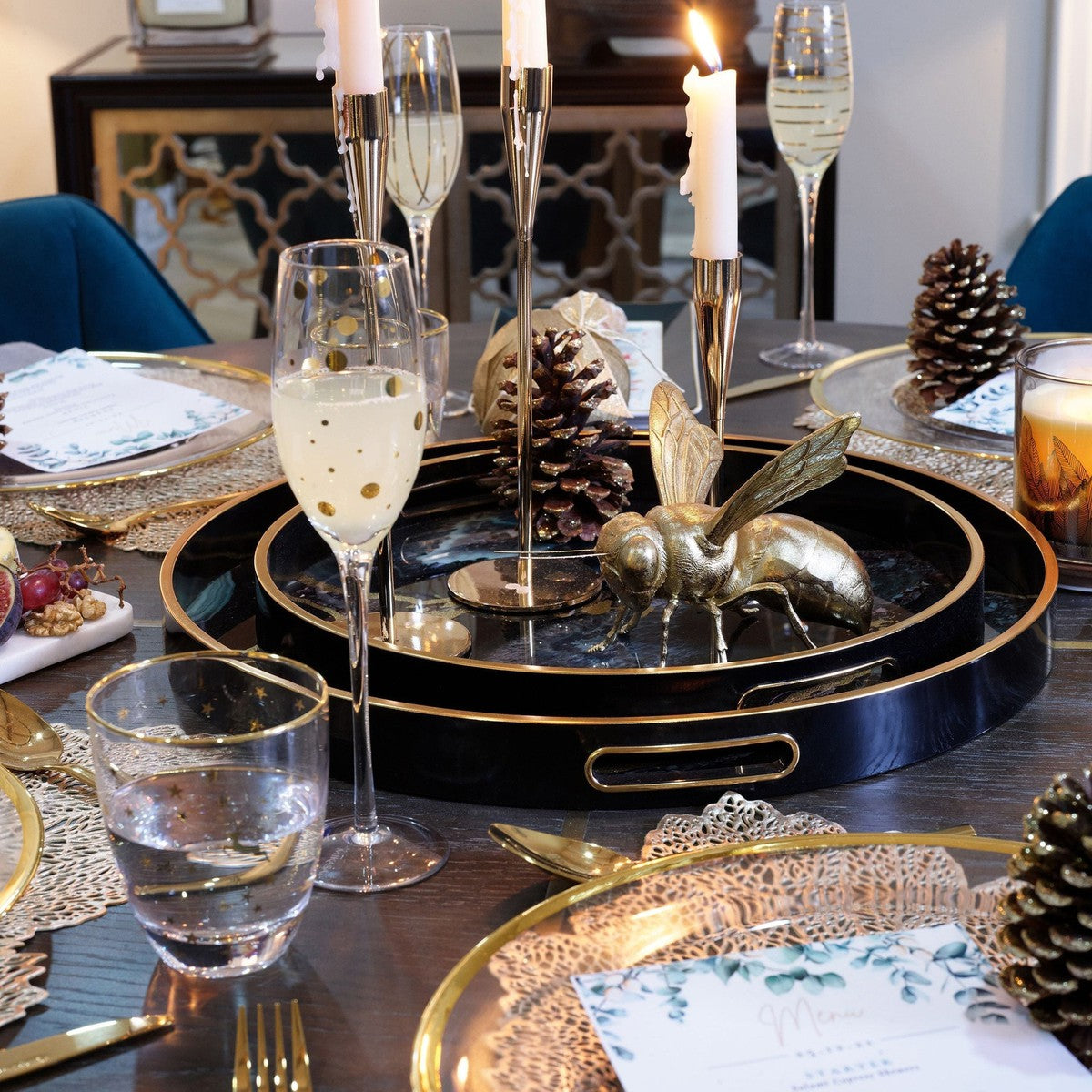 Mindy Brownes Midnight Glory Serving Tray Set-Beaumonde