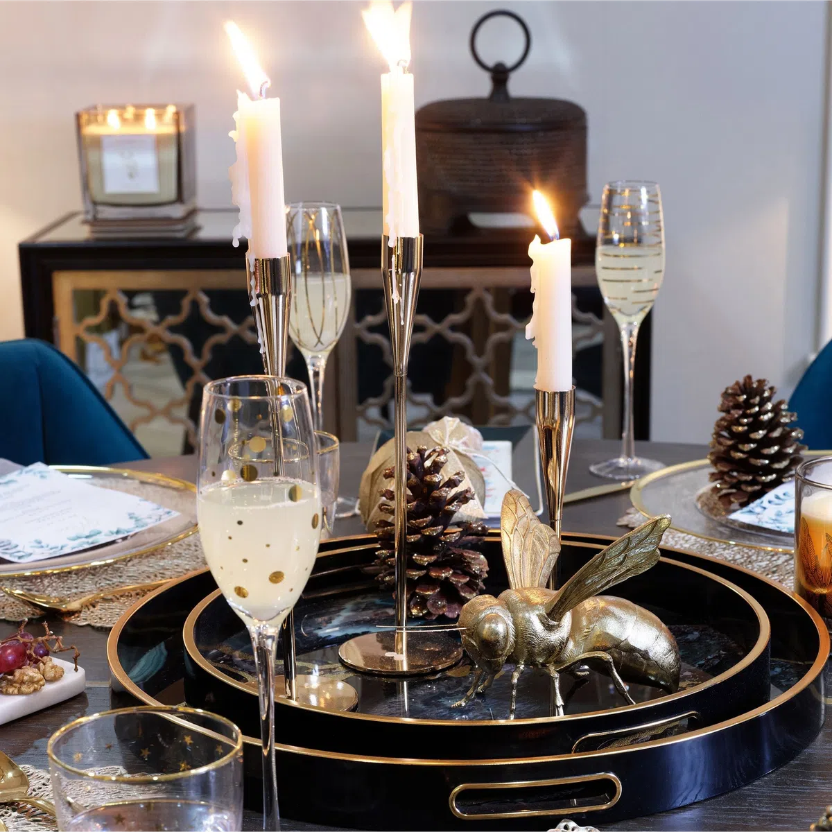 Mindy Brownes Midnight Glory Serving Tray Set-Beaumonde