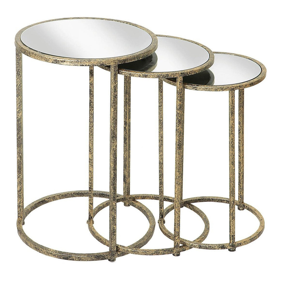 Mindy Brownes Mirror Top Nest of Tables Set of 3-Beaumonde