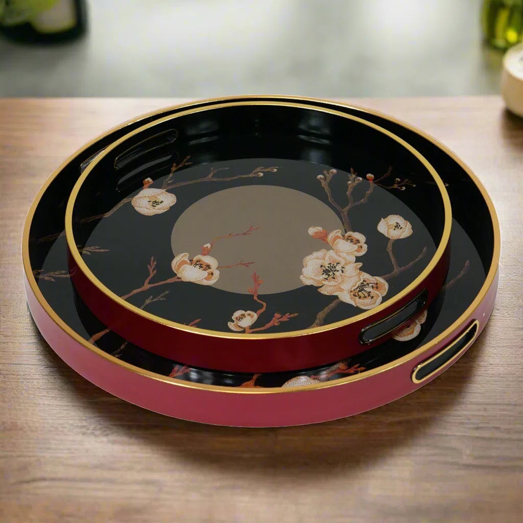 Mindy Brownes Oriental Bloom Decorative Tray Set-Beaumonde