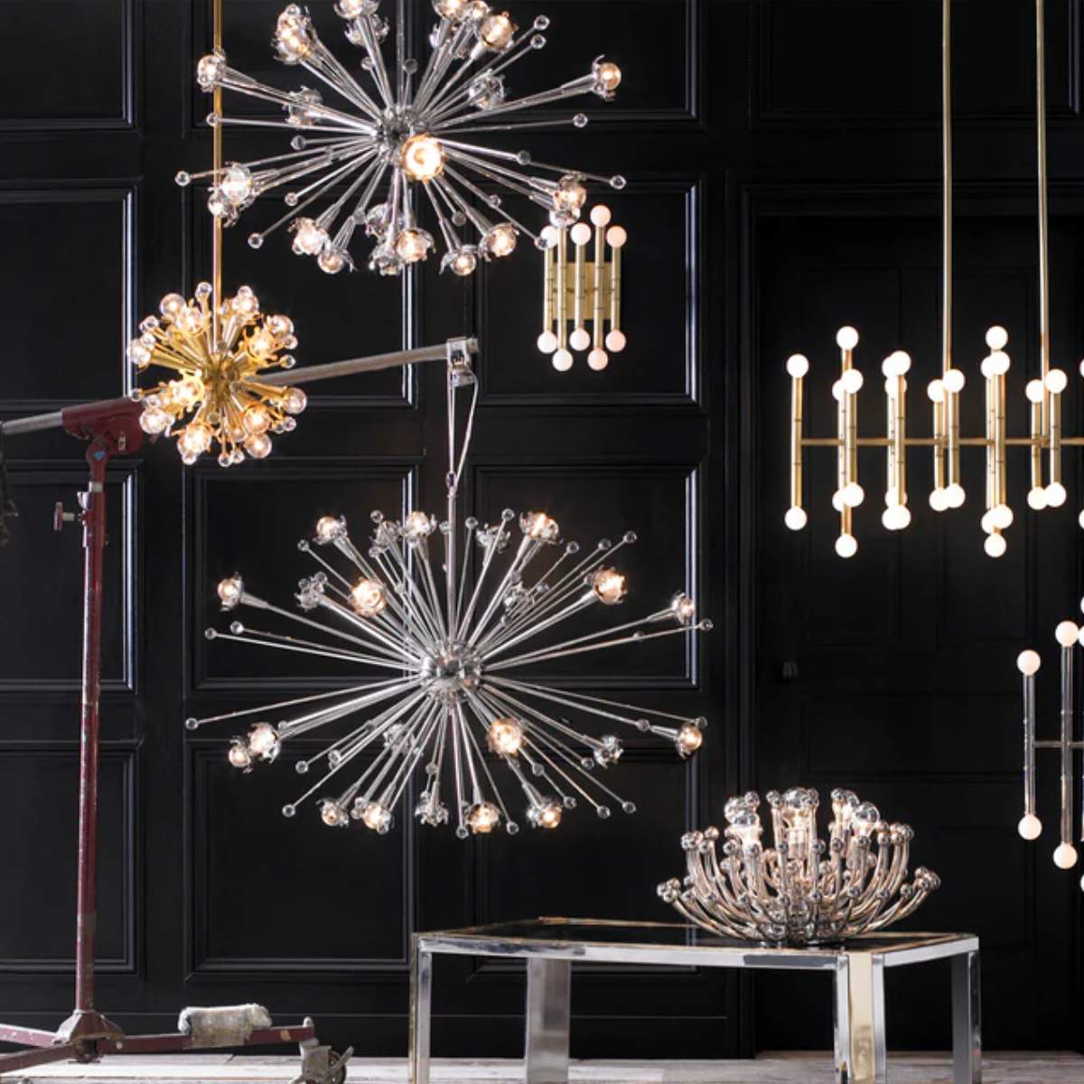 Jonathan Adler Mini Sputnik Chandelier Nickel