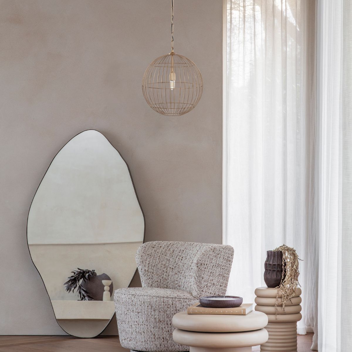 Libra Interiors Mira Globe Wire Pendant
