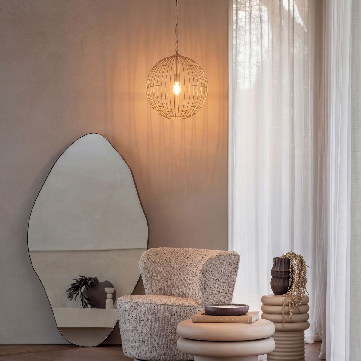 Libra Interiors Mira Globe Wire Pendant