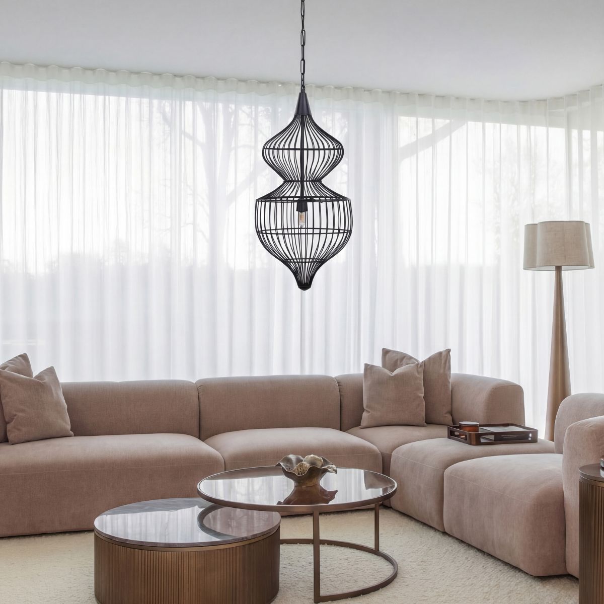 Libra Interiors Mira Hourglass Wire Pendant