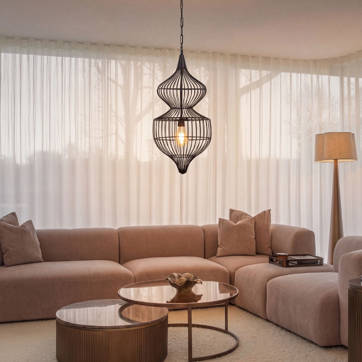 Libra Interiors Mira Hourglass Wire Pendant