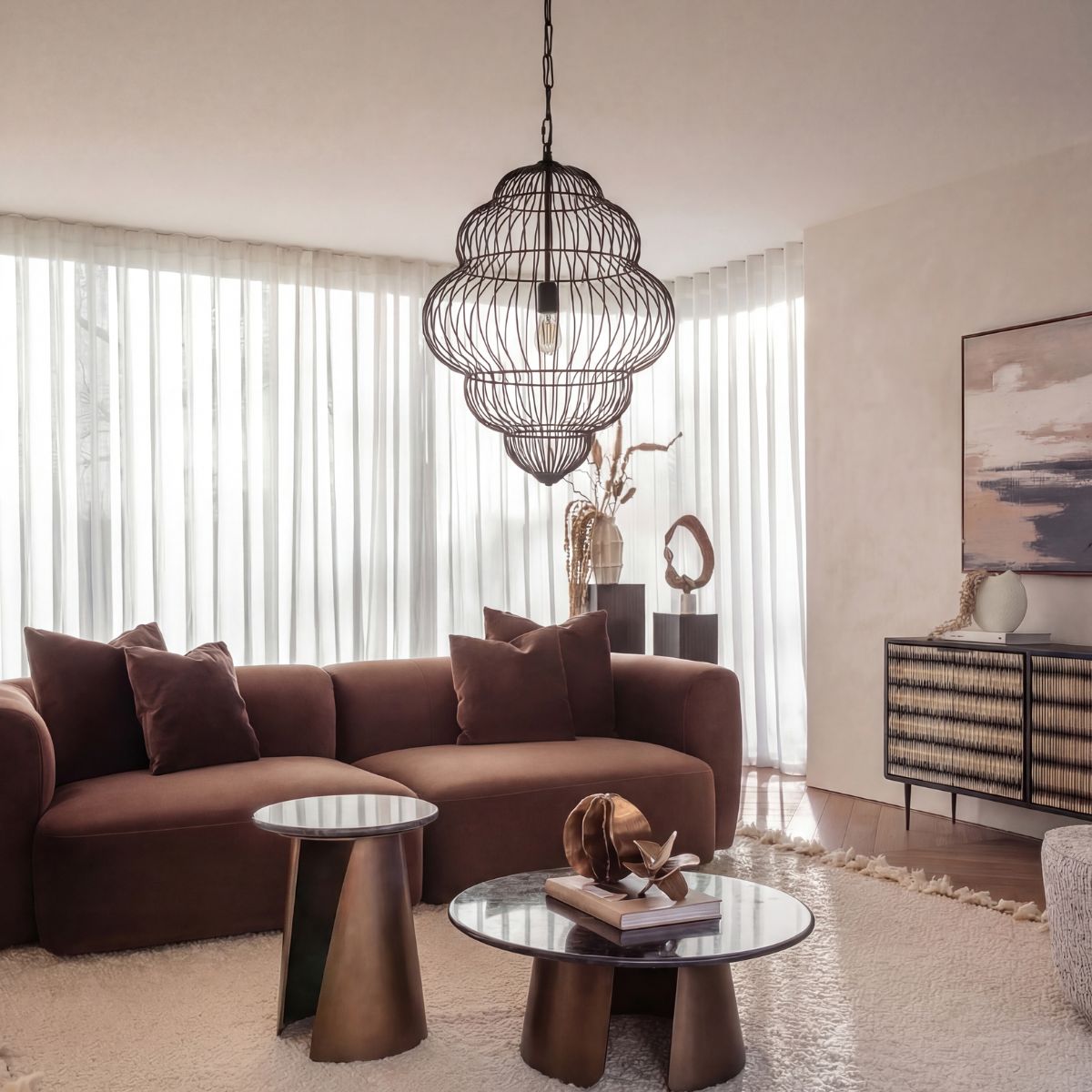 Libra Interiors Mira Tiered Cloud Wire Pendant