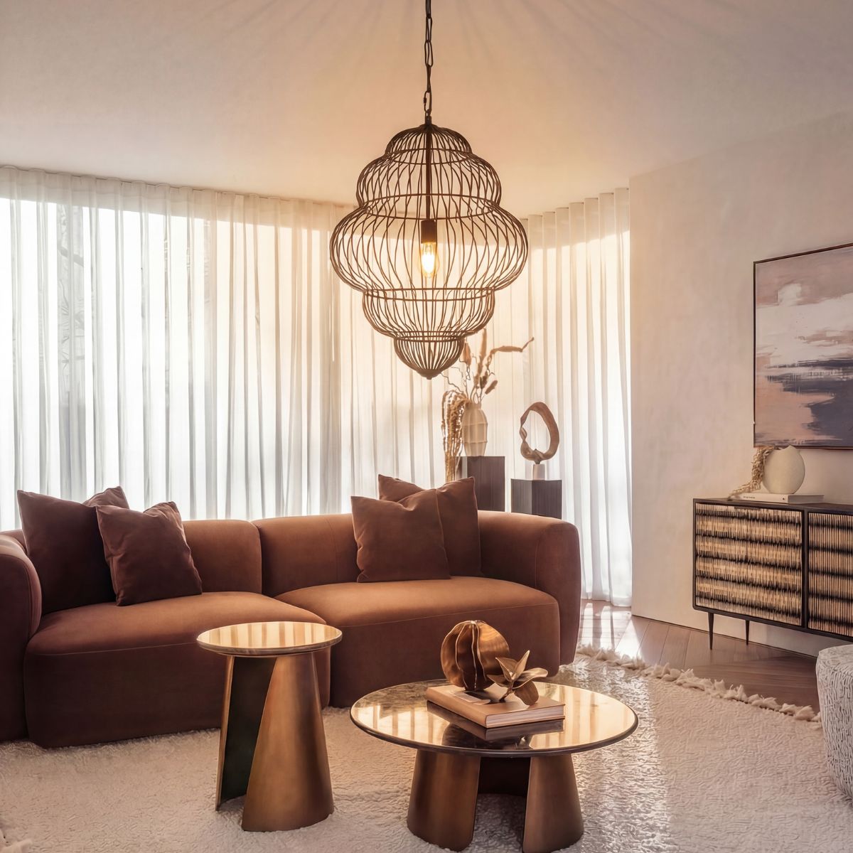 Libra Interiors Mira Tiered Cloud Wire Pendant