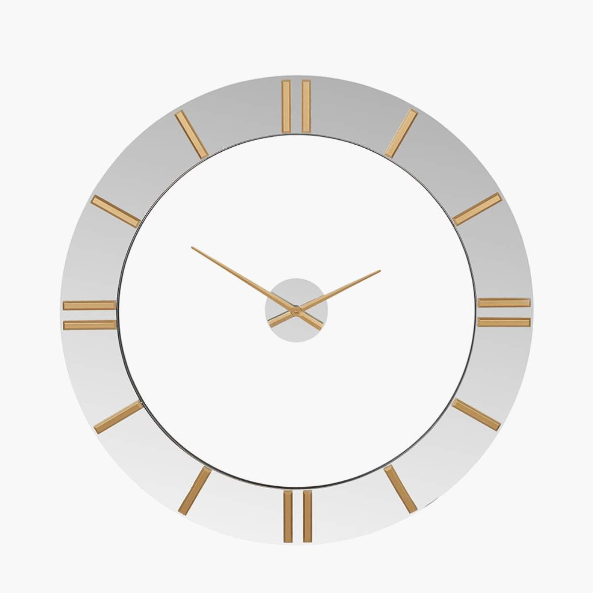 Pacific Lifestyle Mirror and Gold 2 Piece Open Wall Clock