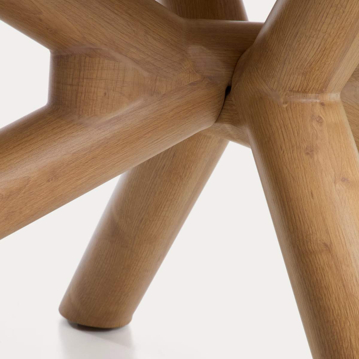 Kave Home Mirtia outdoor table in wood-effect aluminium and ecru sintered stone 240 x 110cm