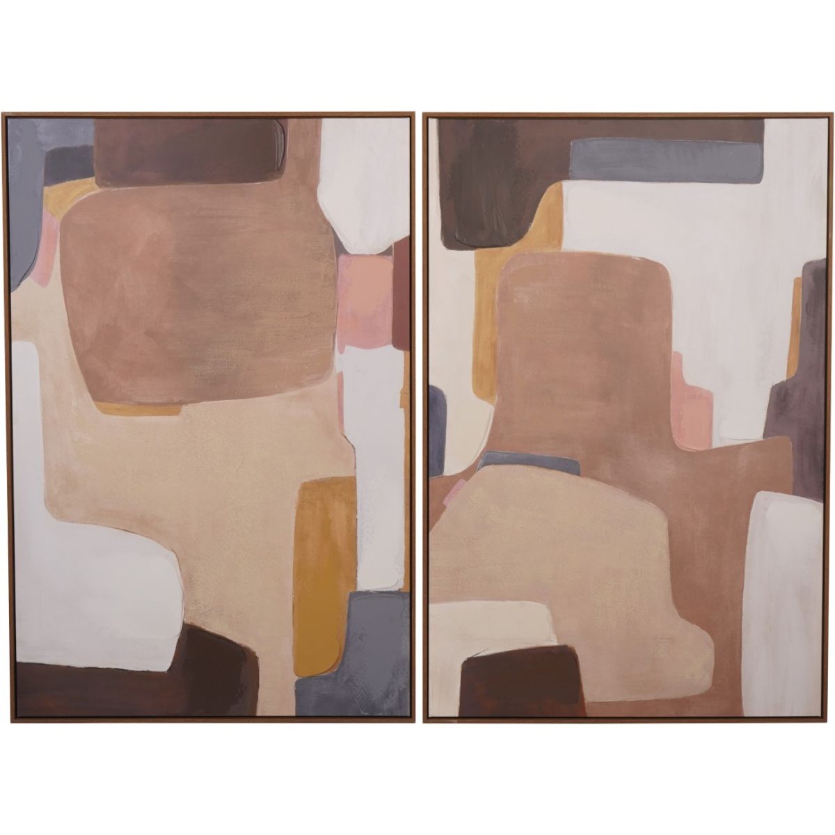 Libra Interiors Modern Abstract Set of 2 Framed Canvas Wall Art 160x120cm