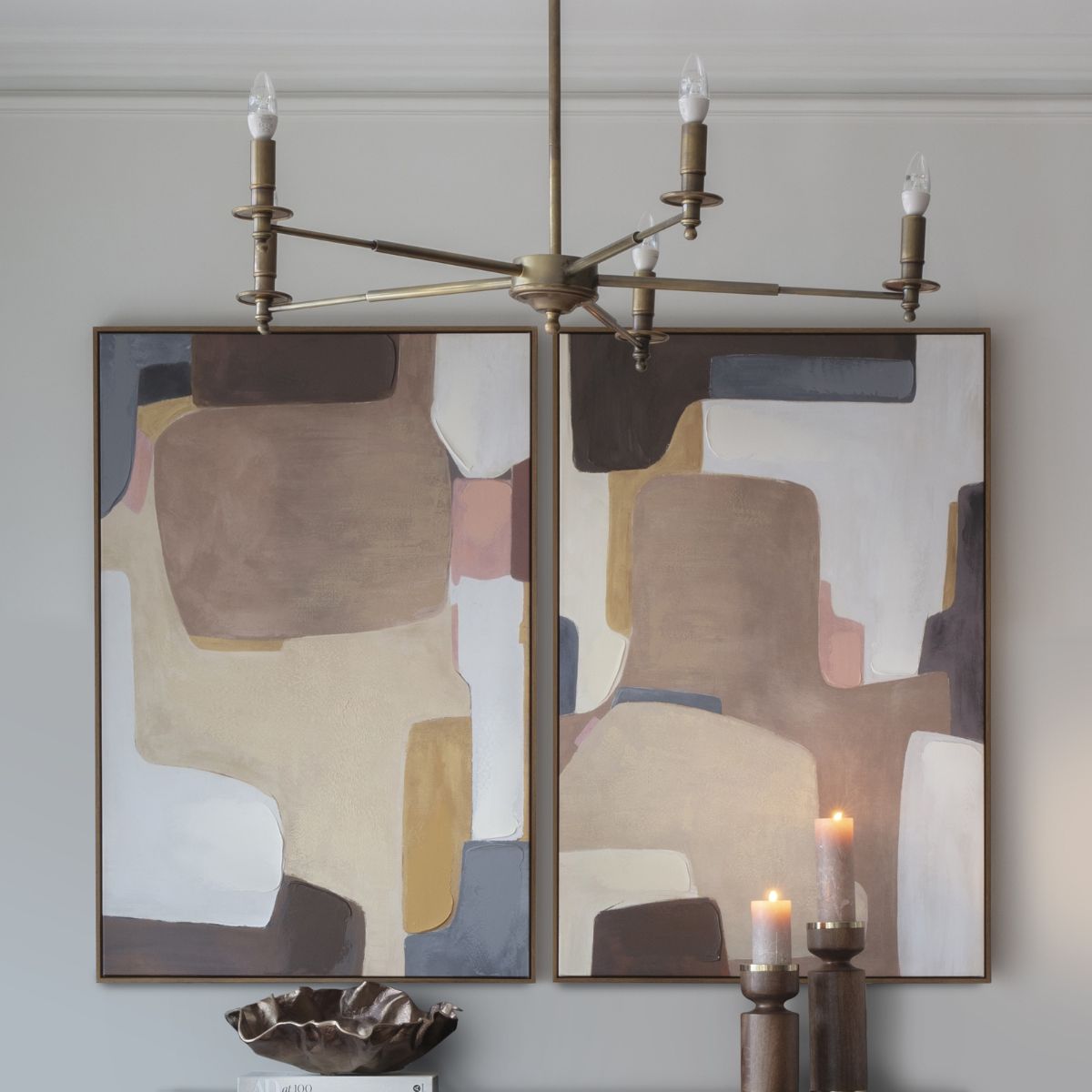 Libra Interiors Modern Abstract Set of 2 Framed Canvas Wall Art 160x120cm