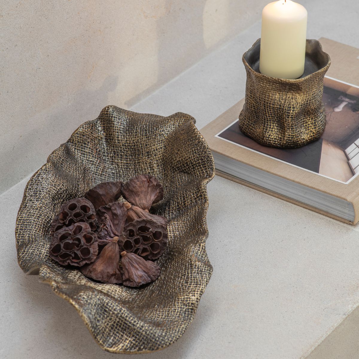 Libra Interiors Molten Weave Platter - Set of 2
