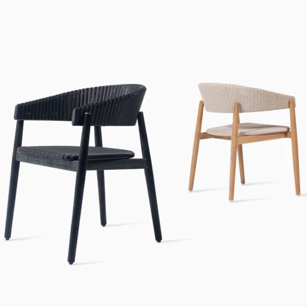 Vincent Shepherd Mona Outdoor Dining Chair Brushed Black Teak