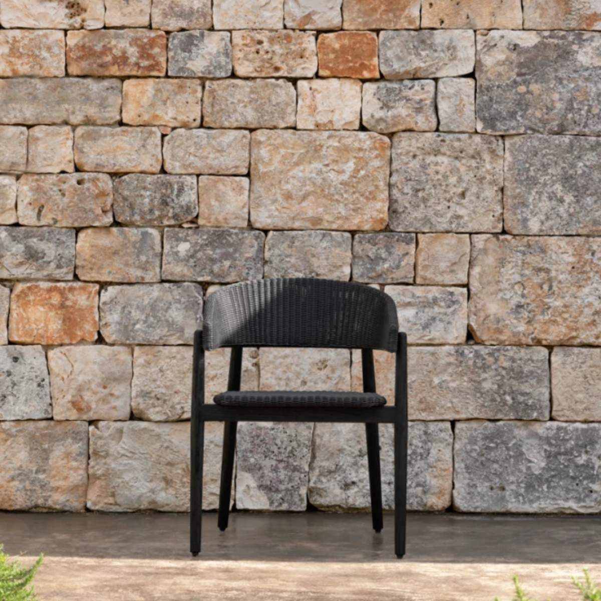 Vincent Shepherd Mona Outdoor Dining Chair Brushed Black Teak