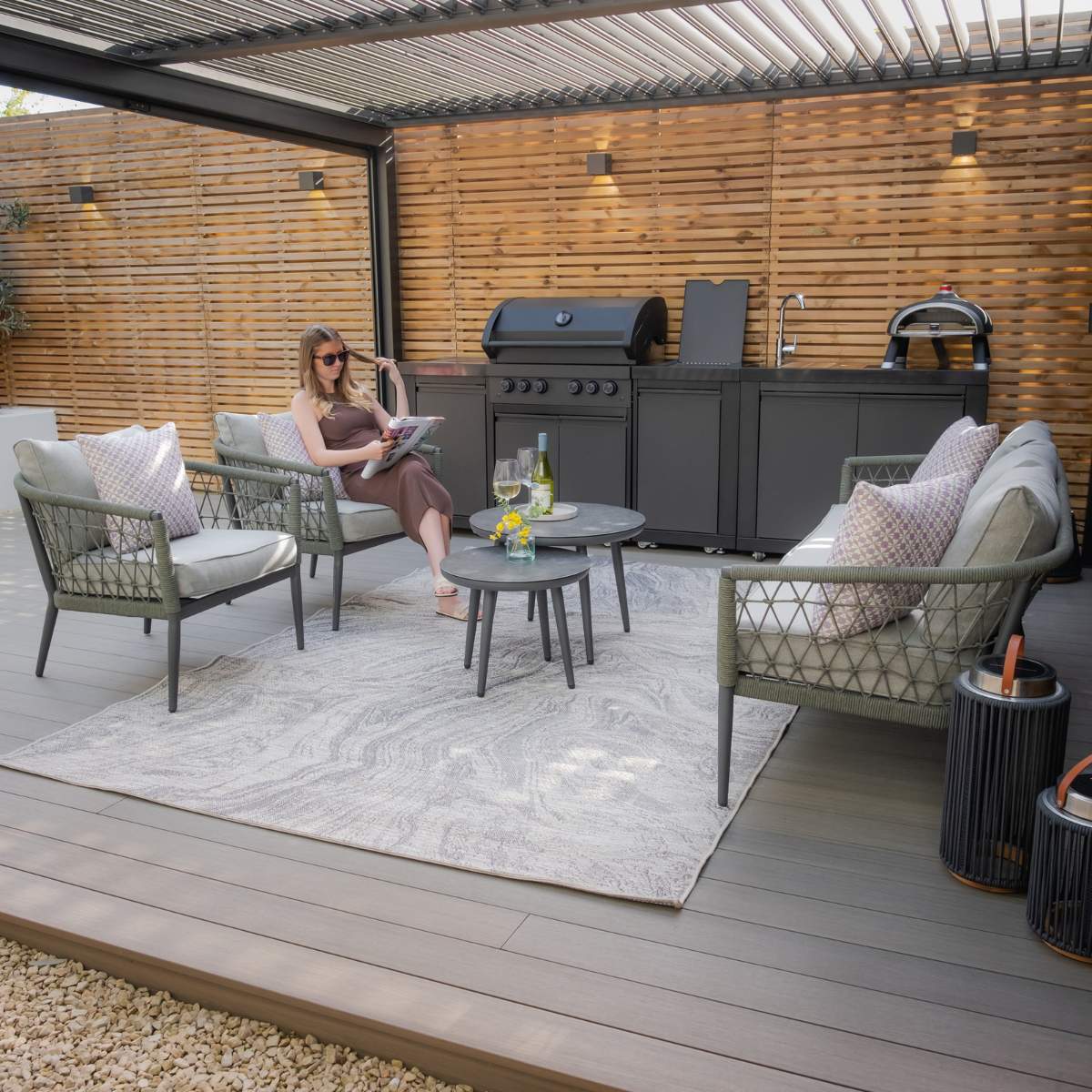 Maze Monaco Rope Weave 3 Seat Sofa Set