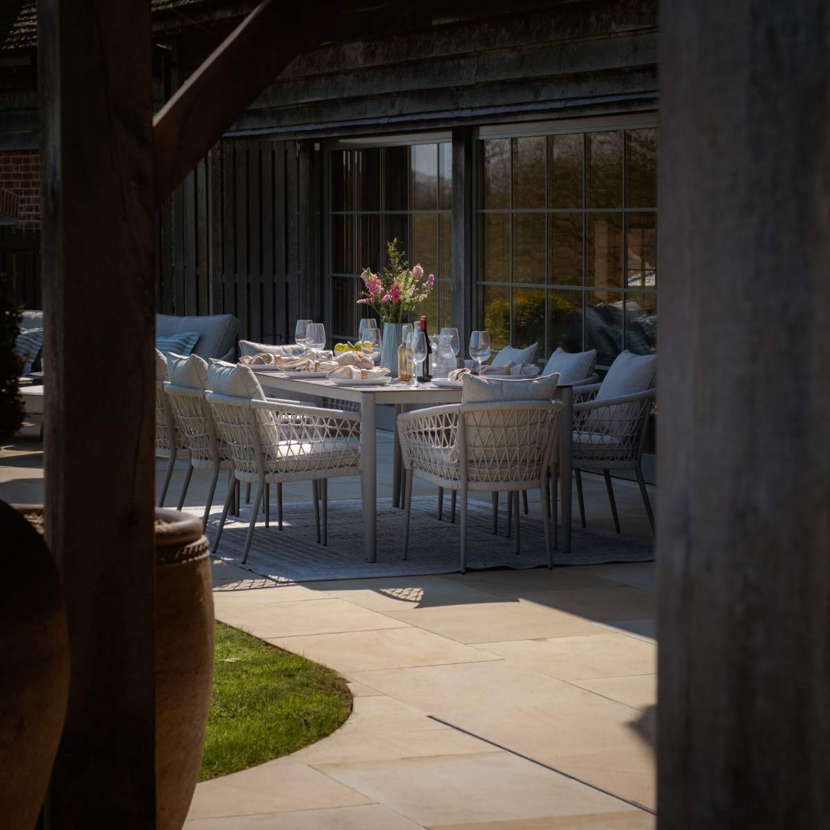 Maze Monaco Rope Weave 8 Seat Rectangular Dining Set
