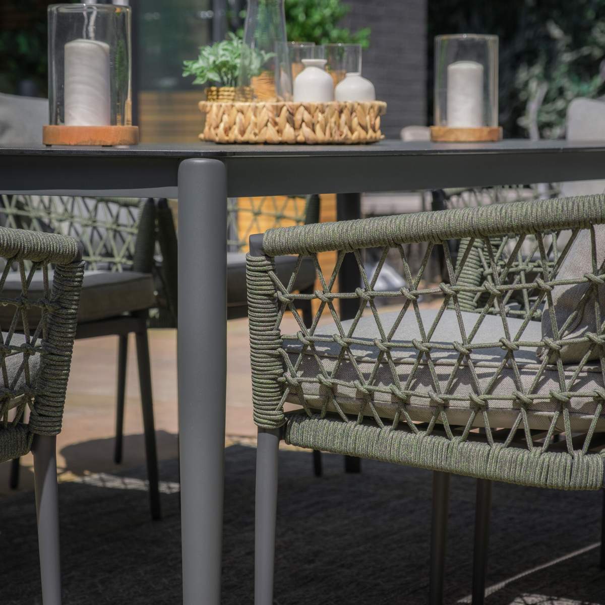 Maze Monaco Rope Weave 8 Seat Rectangular Dining Set