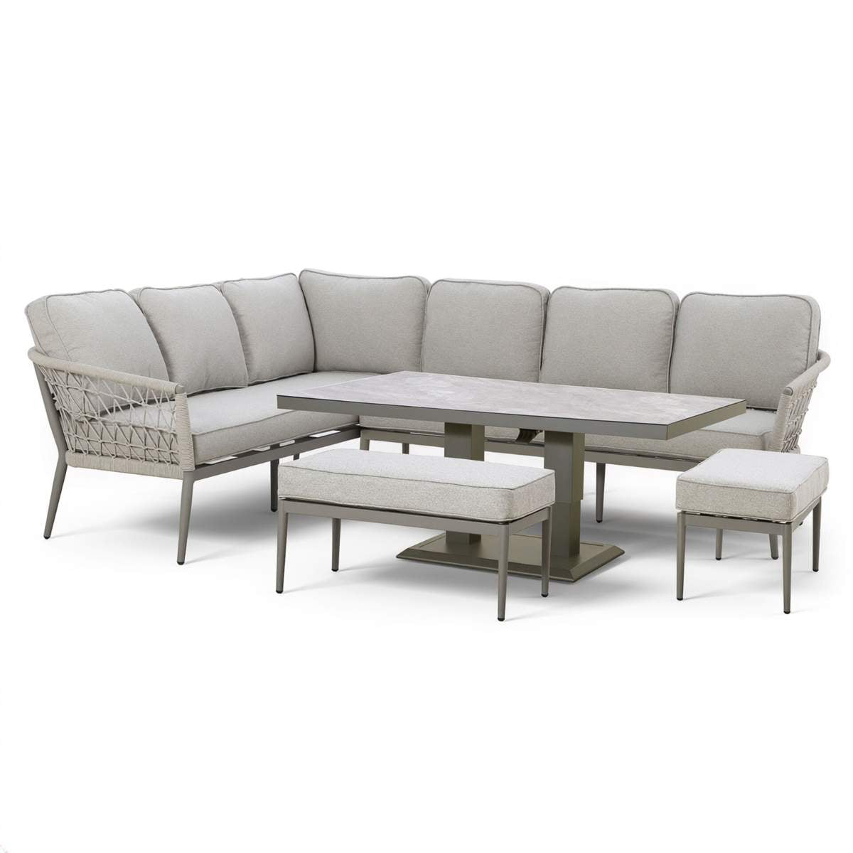 Maze Monaco Rope Weave Large Corner Dining Set