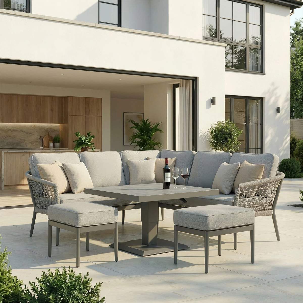 Maze Monaco Rope Weave Small Corner Dining Set