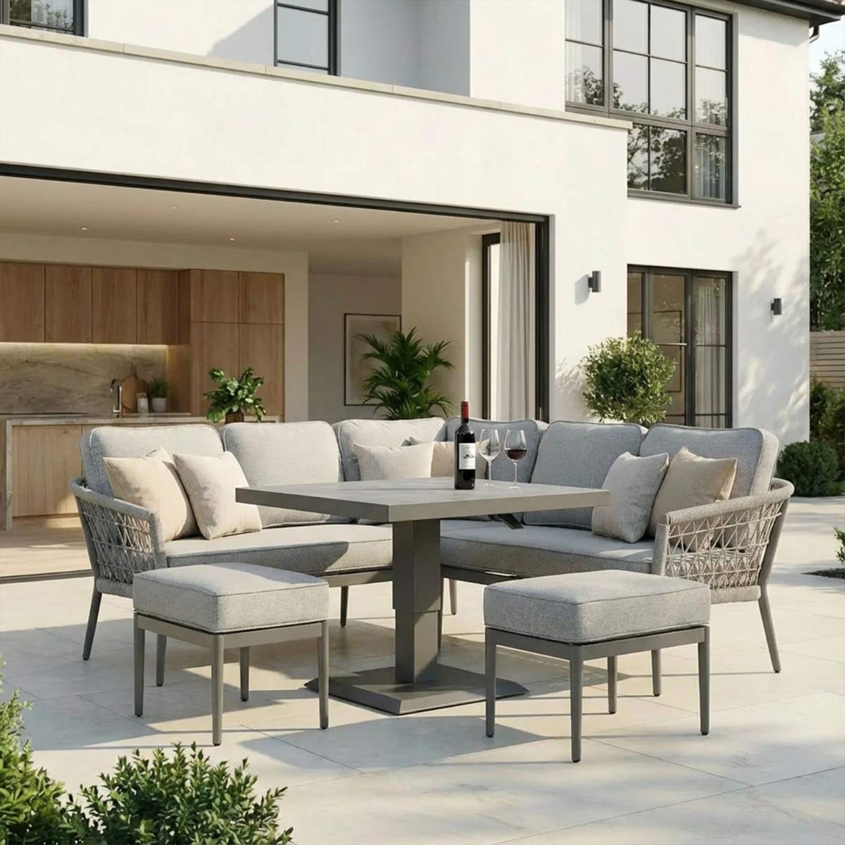 Maze Monaco Rope Weave Small Corner Dining Set
