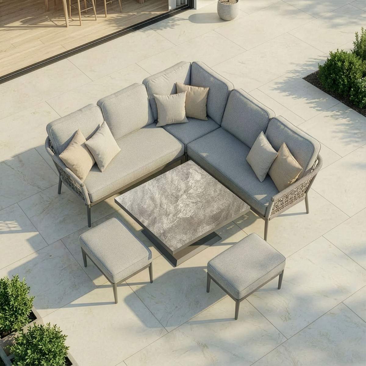 Maze Monaco Rope Weave Small Corner Dining Set