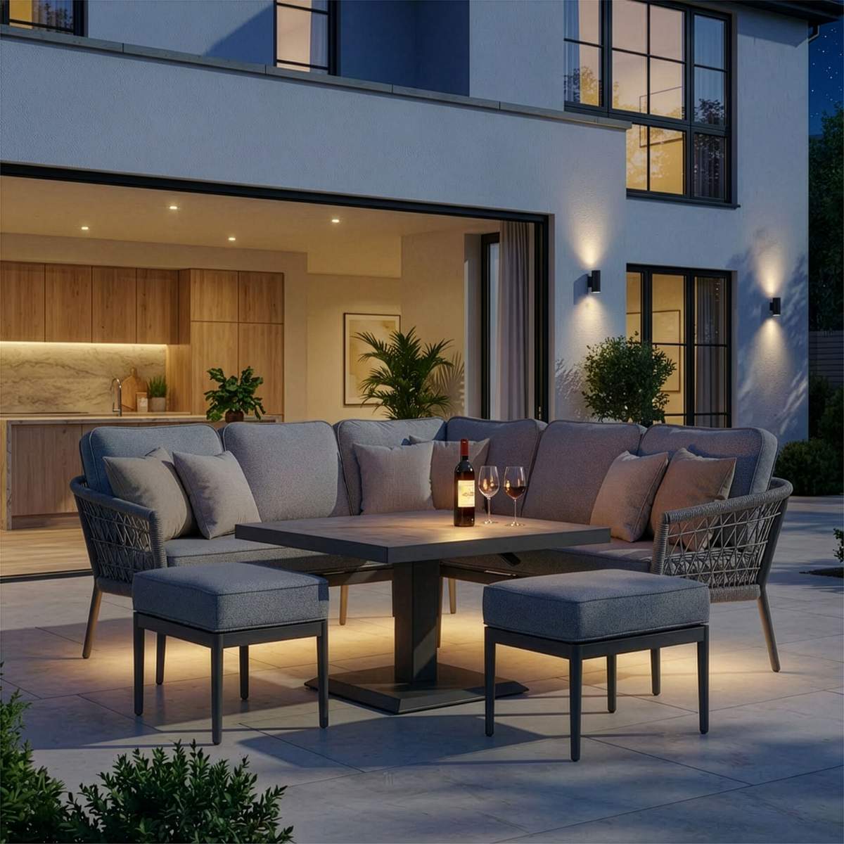 Maze Monaco Rope Weave Small Corner Dining Set