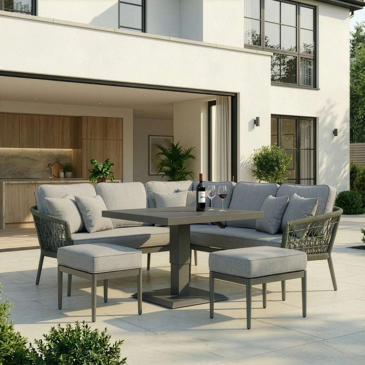 Maze Monaco Rope Weave Small Corner Dining Set