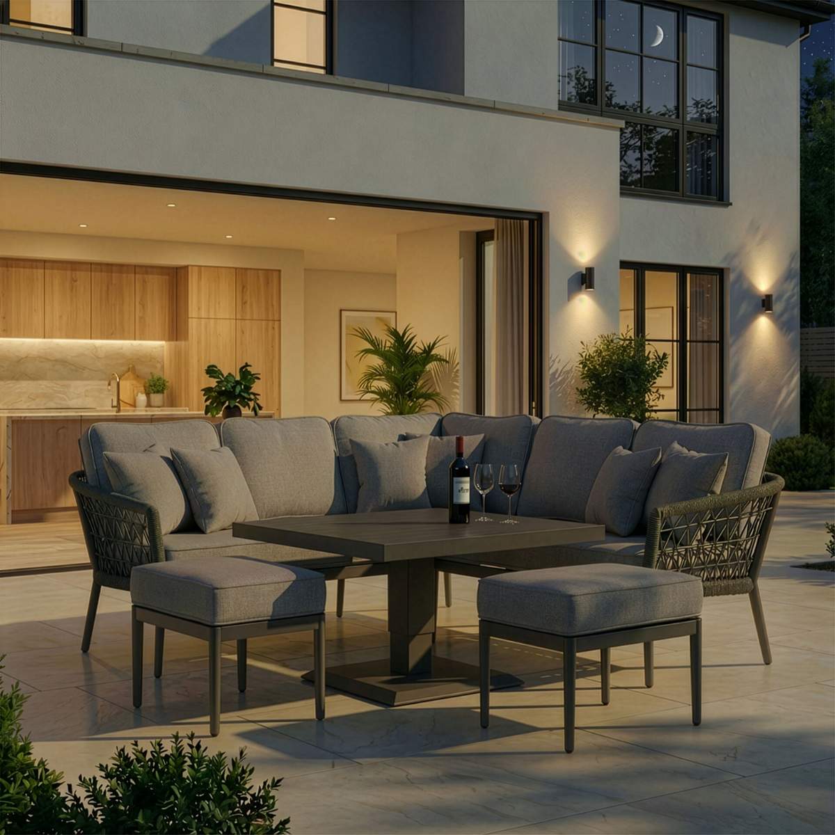 Maze Monaco Rope Weave Small Corner Dining Set