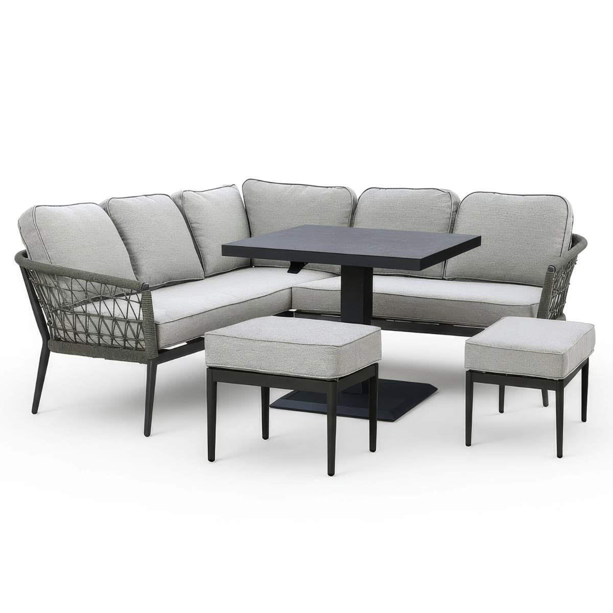 Maze Monaco Rope Weave Small Corner Dining Set