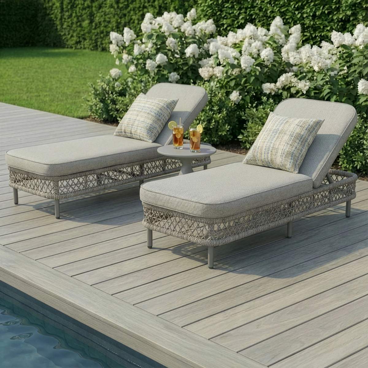 Maze Monaco Rope Weave Sunlounger Set