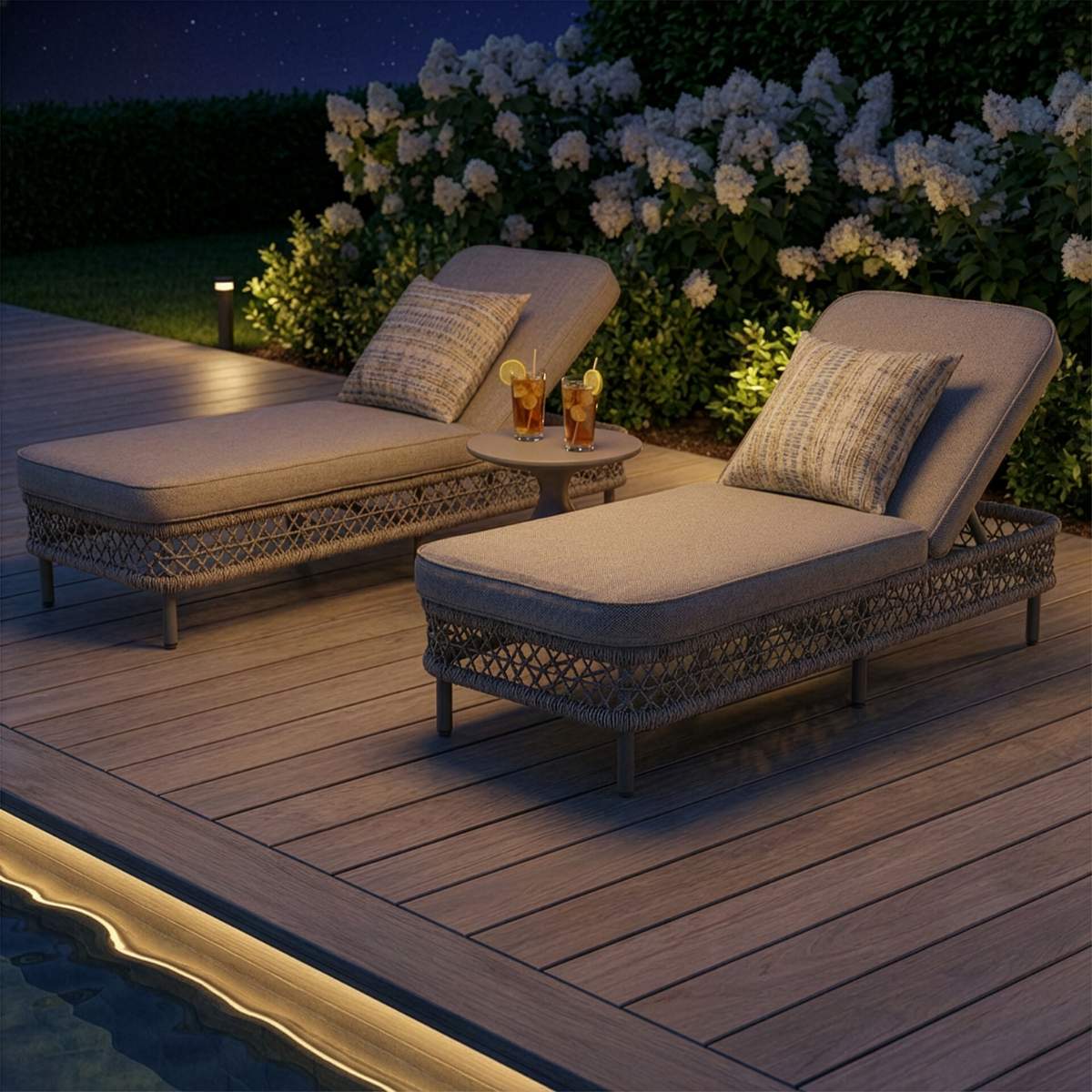 Maze Monaco Rope Weave Sunlounger Set