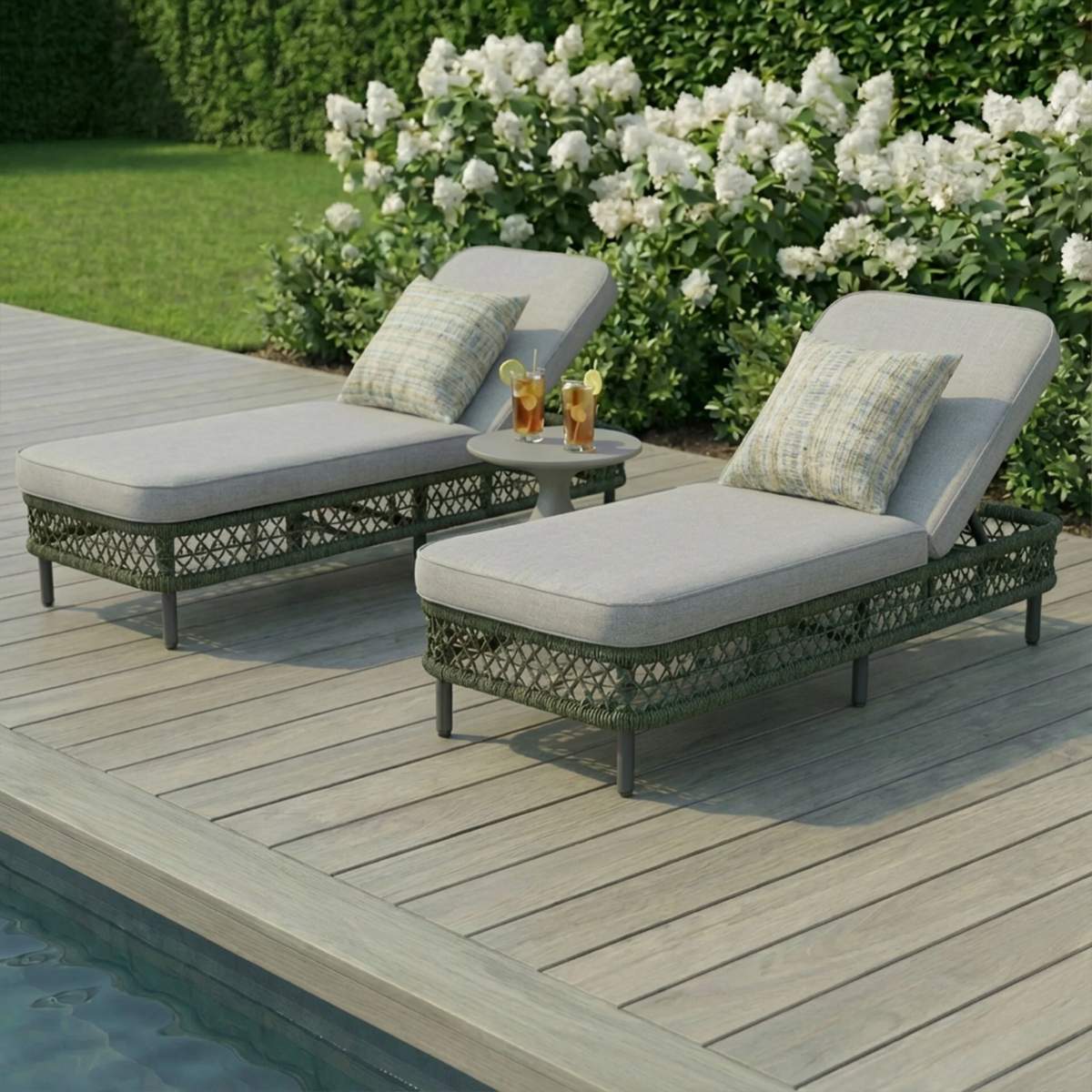 Maze Monaco Rope Weave Sunlounger Set