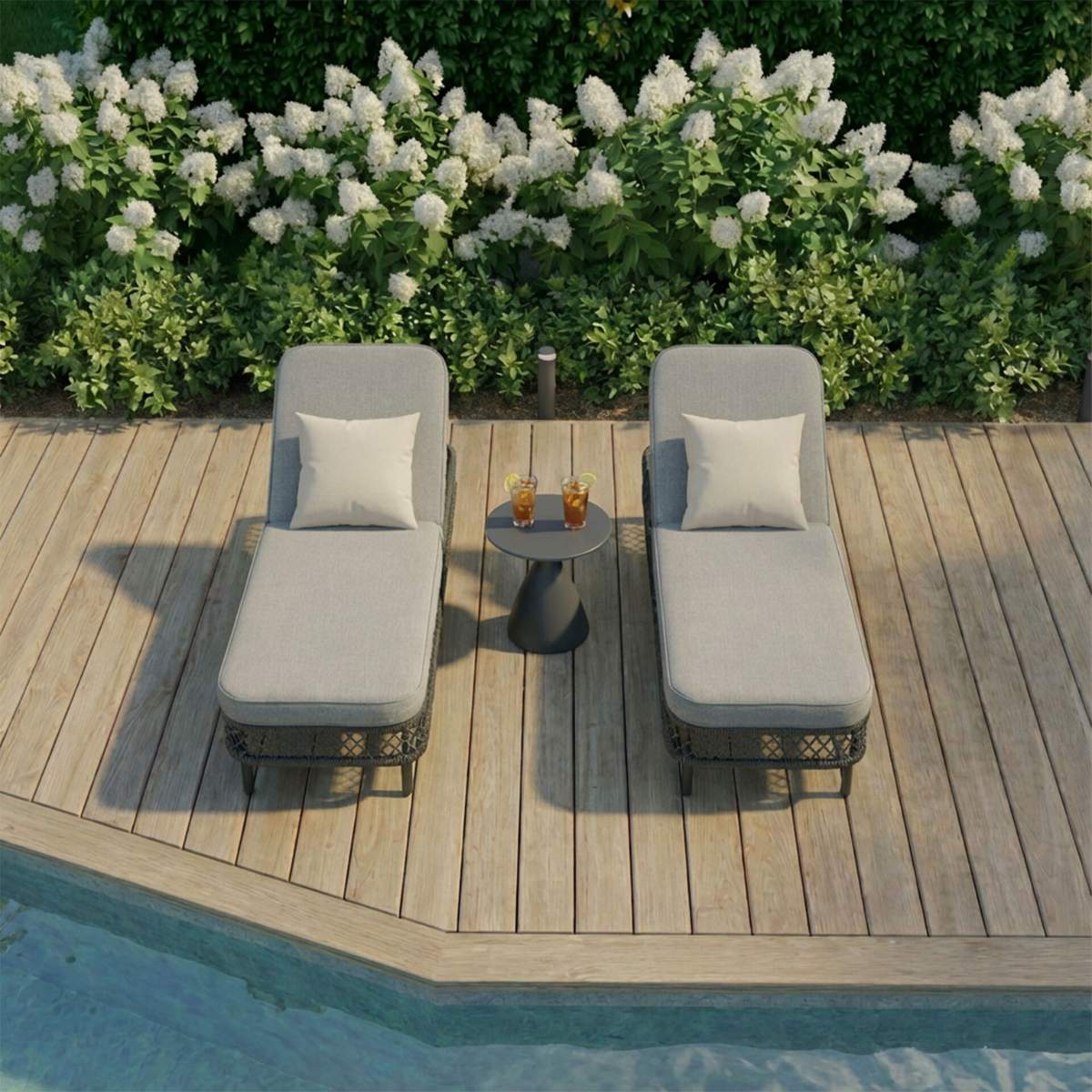 Maze Monaco Rope Weave Sunlounger Set