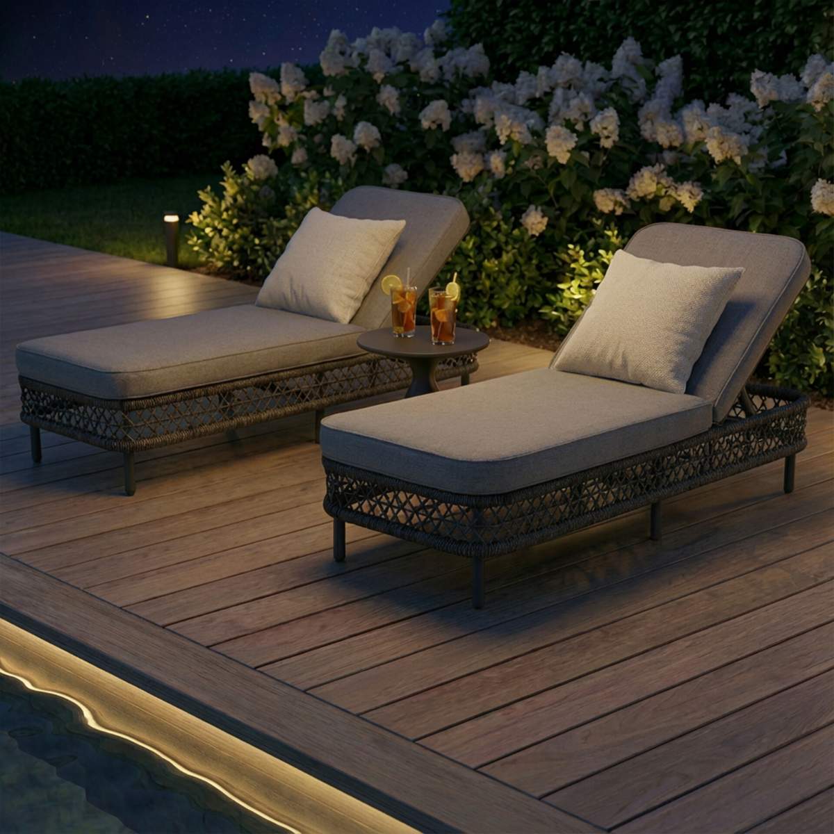 Maze Monaco Rope Weave Sunlounger Set
