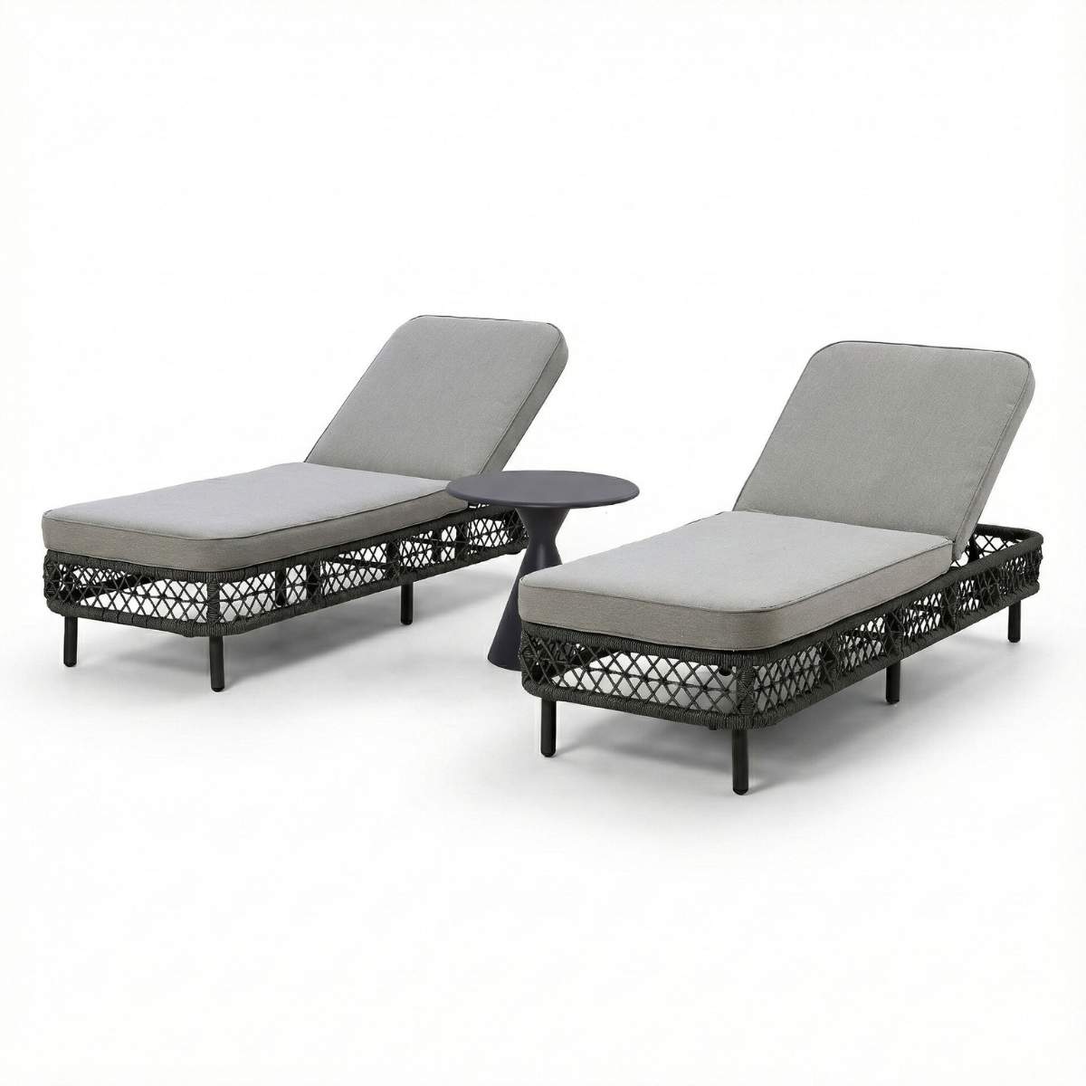Maze Monaco Rope Weave Sunlounger Set