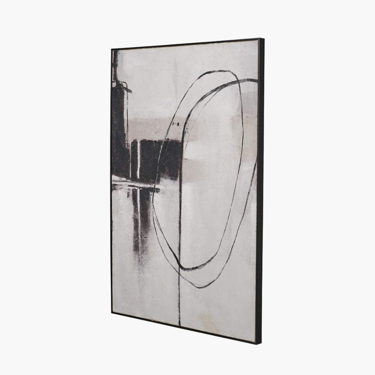 Pacific Lifestyle Monochrome Abstract Canvas with Black Frame