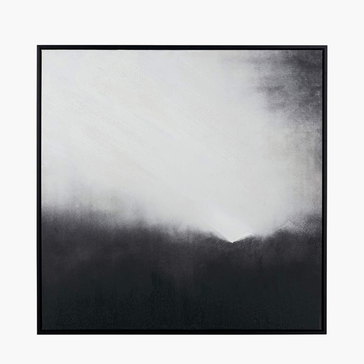 Pacific Lifestyle Monochrome Abstract Square Canvas with Black Frame