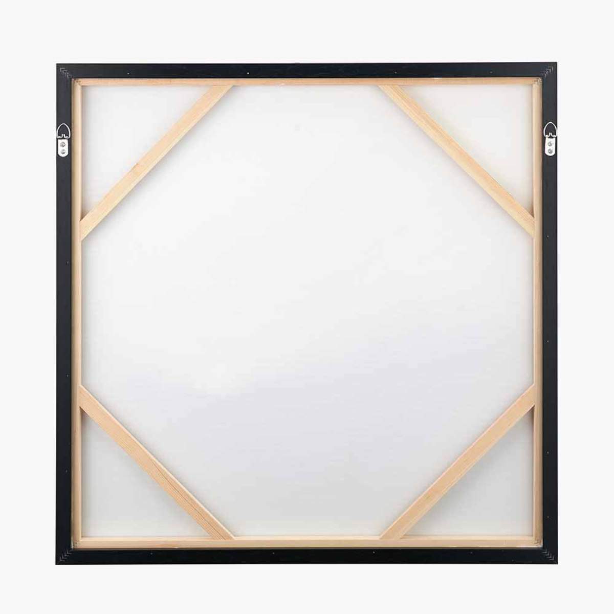 Pacific Lifestyle Monochrome Abstract Square Canvas with Black Frame
