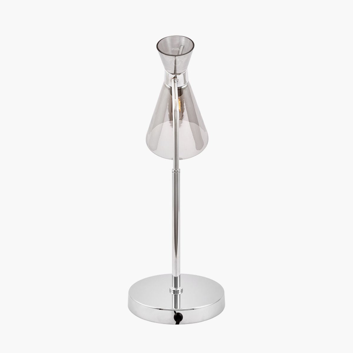 Pacific Lifestyle Monroe Smoke Waisted Glass and Silver Metal Table Lamp