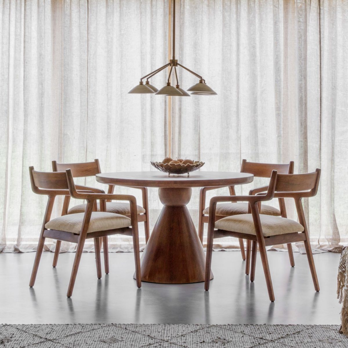 Libra Interiors Monterey Round Wooden Dining Table
