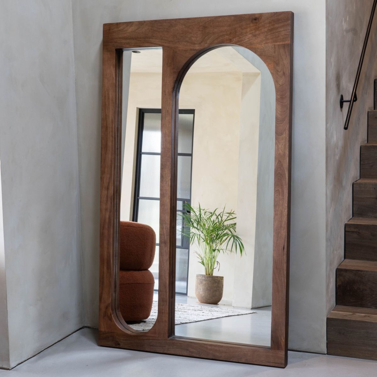 Libra Interiors Monterey Wooden Floor Standing Mirror