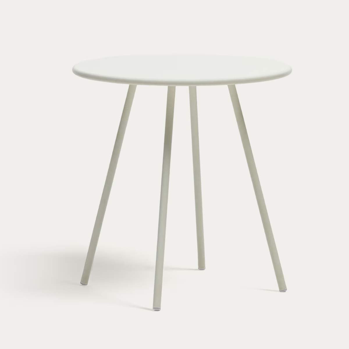 Kave Home Montjoi round outdoor table in steel with a white finish, Ø 70 cm
