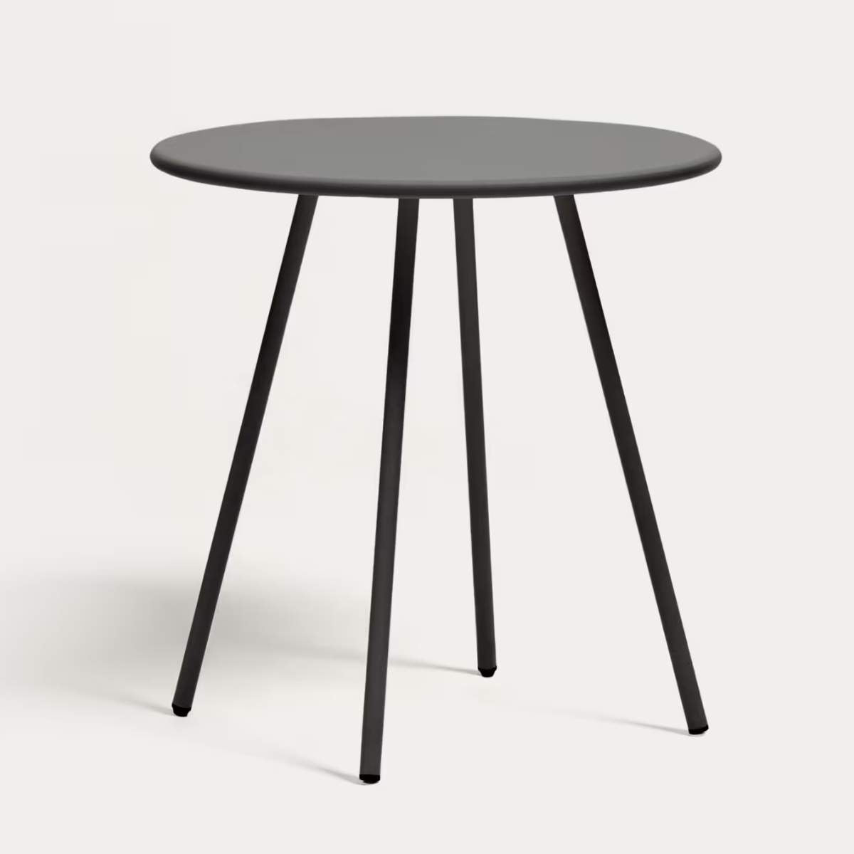 Kave Home Montjoi round outdoor table in steel with a white finish, Ø 70 cm
