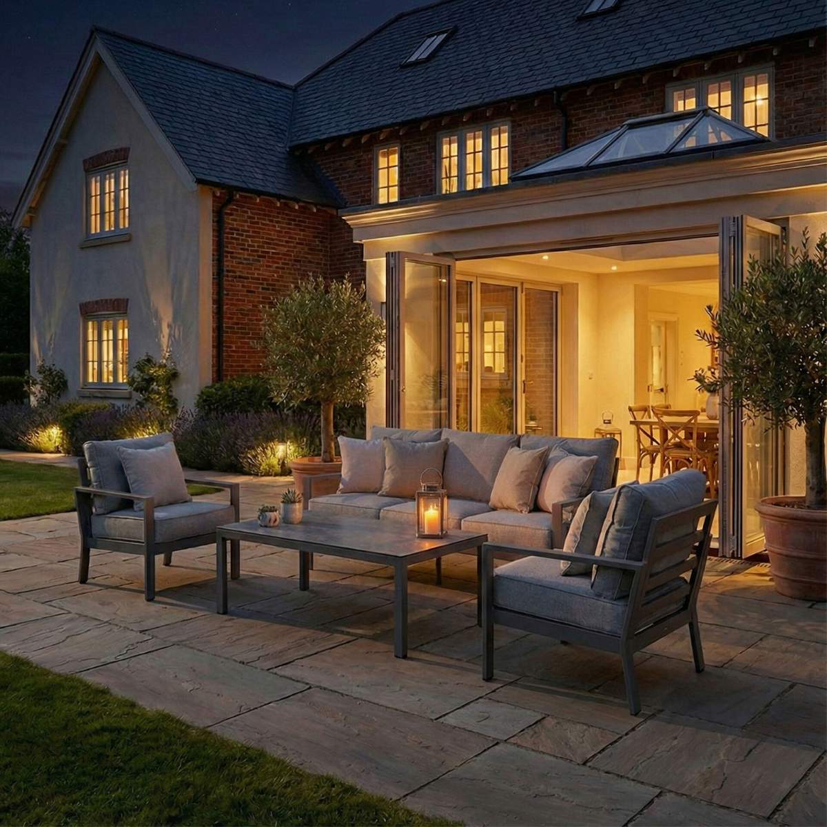 Maze Montreal Aluminium 3 Seat Garden Sofa Set
