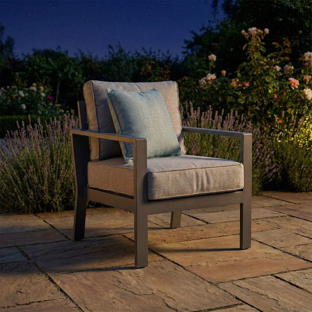 Maze Montreal Aluminium Garden Armchair - Cool Linen