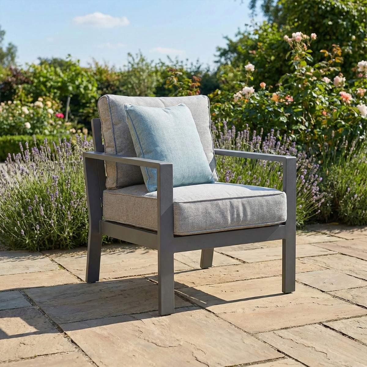 Maze Montreal Aluminium Garden Armchair - Cool Linen