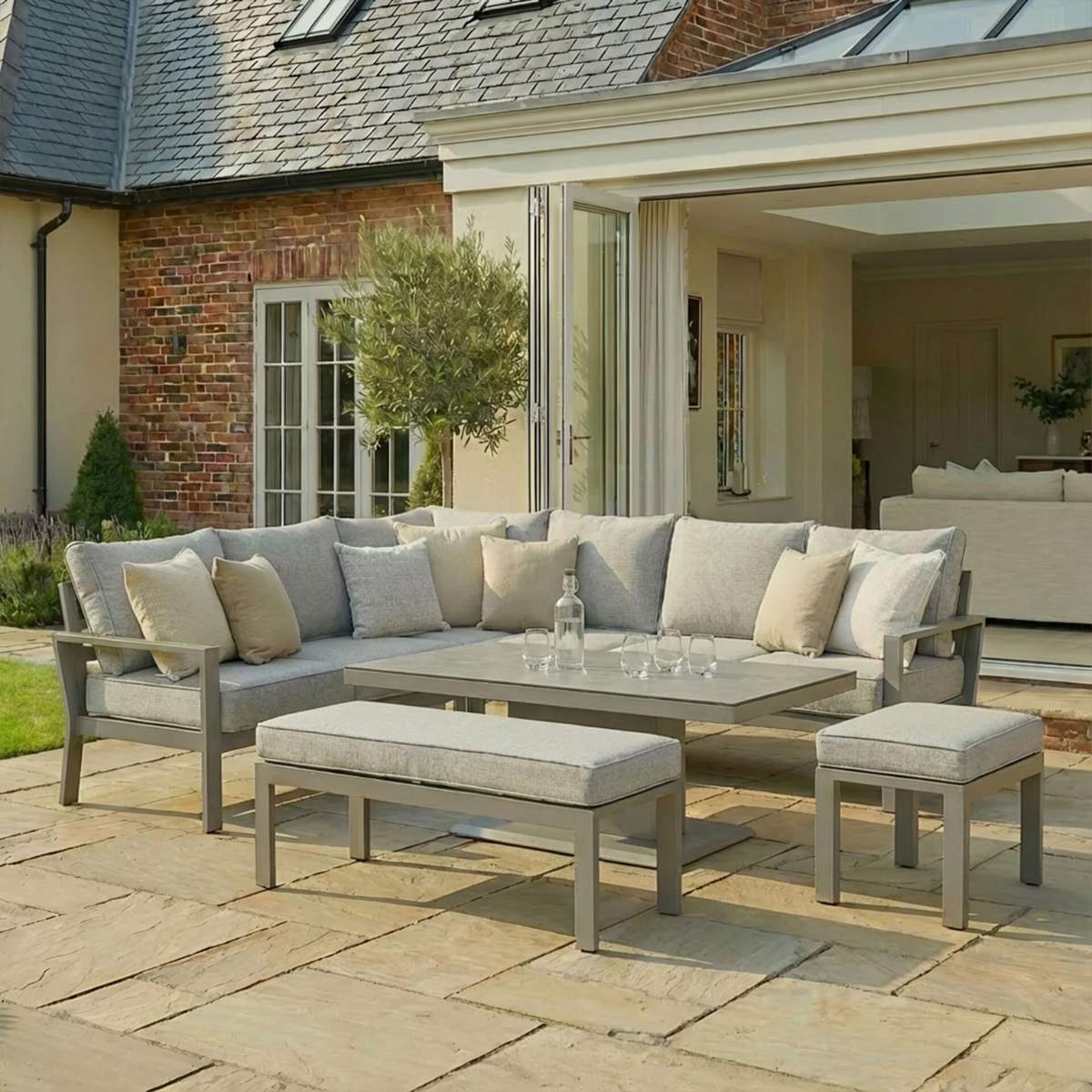 Maze Montreal Aluminium Large Garden Corner Dining Set