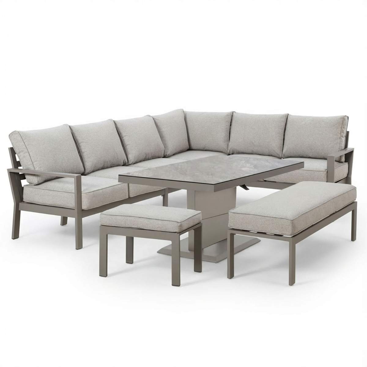 Maze Montreal Aluminium Large Garden Corner Dining Set