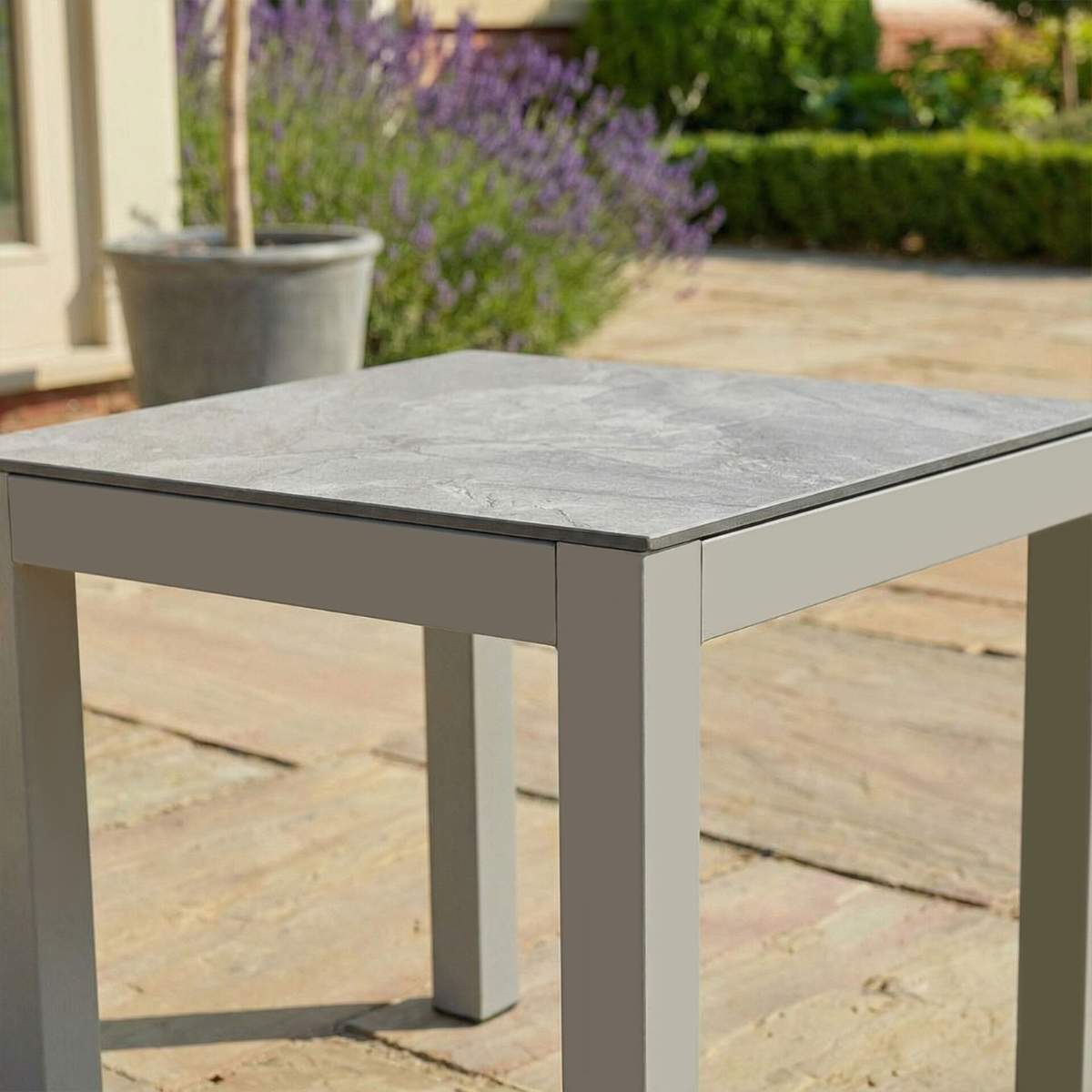 Maze Montreal Aluminium Square Garden Side Table - Cool Linen