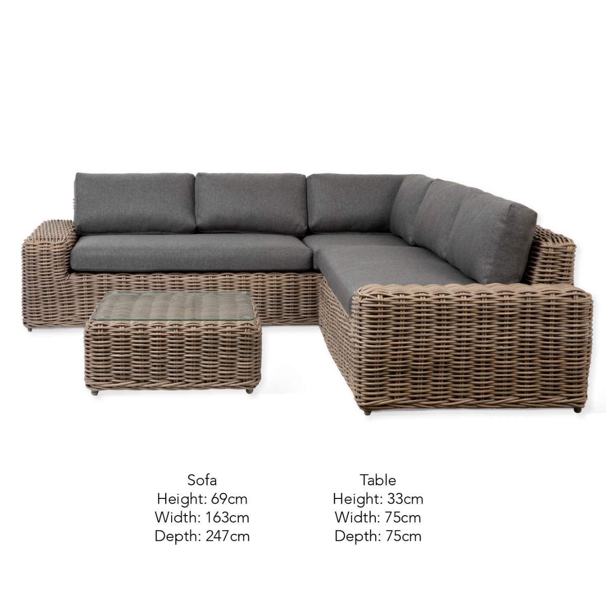 Garden Trading Moorgate Corner Sofa Set Dark Natural